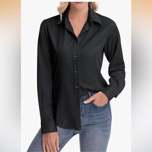 Set of Two! Preowned Women’s Black Button-Down Shirts- Classic Fit